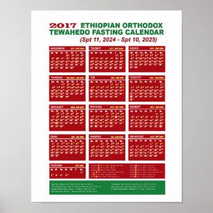 Affiche Calendrier de jeûne orthodoxe éthiopien 2017