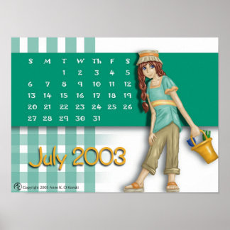 Affiche Calendrier de juillet 2003