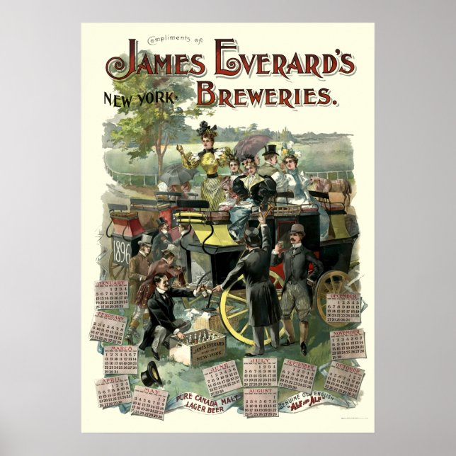 Affiche Calendrier de la brasserie de New York de l'ère vi (Devant)
