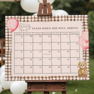 Affiche Calendrier de la date d'échéance du Baby shower ro