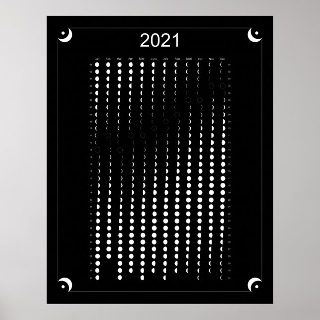Affiche Calendrier de la Lune Noire 2021 (Devant)