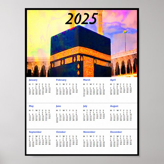 Affiche Calendrier de la Sainte Kaaba 2025 (Devant)