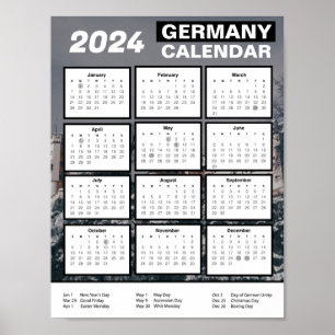 Affiche Calendrier de l'Allemagne 2024 en anglais   Téléch