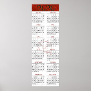Affiche Calendrier de l'année chinoise du Rat 2020