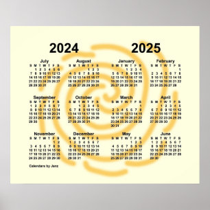 Affiche Calendrier de l'année scolaire 2024-2025 Sunny Day