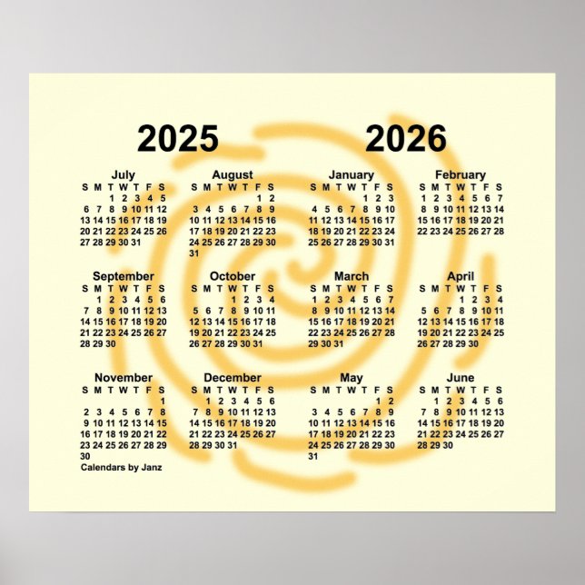 Affiche Calendrier de l'année scolaire 2025-2026 des jours (Devant)