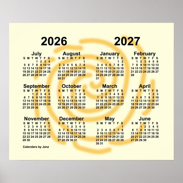 Affiche Calendrier de l'année scolaire 2026-2027 Sunny Day (Devant)