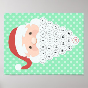 Affiche Calendrier de l'Avent à compte à rebours Noël Barb