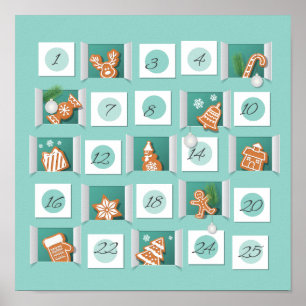 Affiche Calendrier de l'Avent de Noël