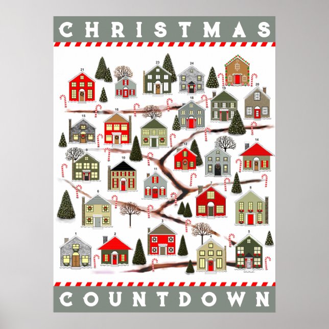 Affiche Calendrier de l'Avent de Noël (Devant)