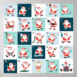 Affiche Calendrier de l'Avent du compte à rebours de Noël