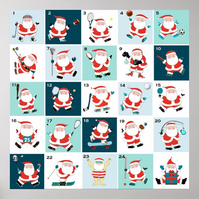 Affiche Calendrier de l'Avent du compte à rebours de Noël (Devant)