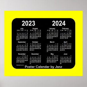 Affiche Calendrier de l'école de néon jaune 2023-2024 par 