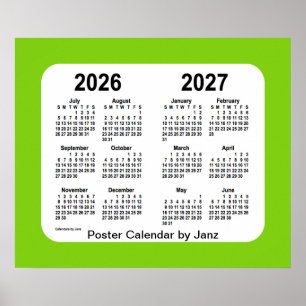 Affiche Calendrier de l'école verte jaune 2026-2027 par Ja
