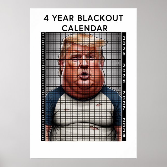 AFFICHE CALENDRIER DE L'OBSCURCISSEMENT DE 4 ANS DE DONALD (Devant)