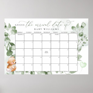 Affiche Calendrier de l'Ours pour deviner la date prévue