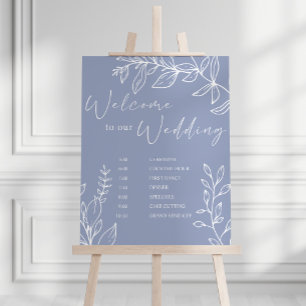 Affiche Calendrier de mariage aux fleurs de pervenche