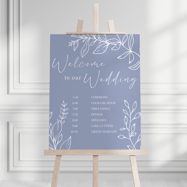 Affiche Calendrier de mariage aux fleurs de pervenche (Créateur téléchargé)