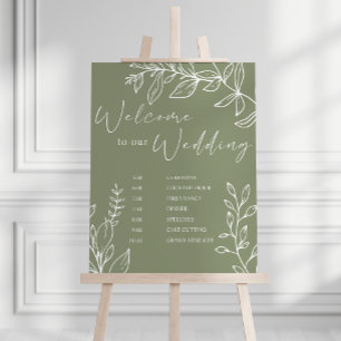 Affiche Calendrier de mariage Fleurs Bohème Sage