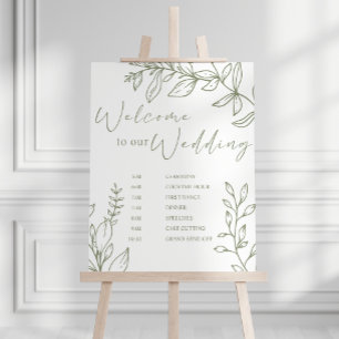Affiche Calendrier de mariage Fleurs Bohème Sage