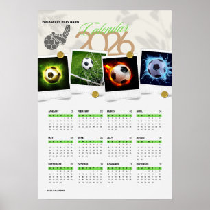Affiche Calendrier de motivation pour le football 2026