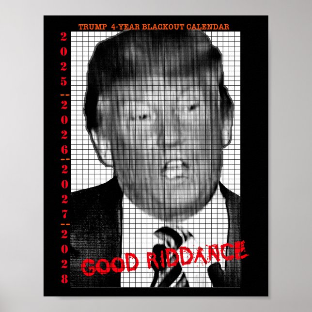 AFFICHE CALENDRIER DE NOURRITURE TRUMP DE 4 ANS (Devant)