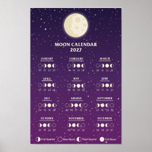 Affiche Calendrier de phase lunaire de la galaxie des cycl