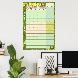 Affiche Calendrier de planification des objectifs de print
