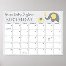 Calendrier de prédiction d'anniversaire de bébé él
