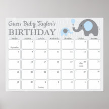 Calendrier de prédiction d'anniversaire de bébé él