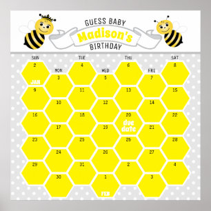 Affiche Calendrier de prédiction d'anniversaire de l'abeil