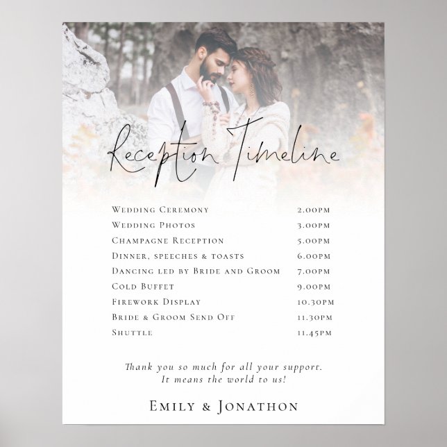 Affiche Calendrier de réception avec superposition de phot (Devant)