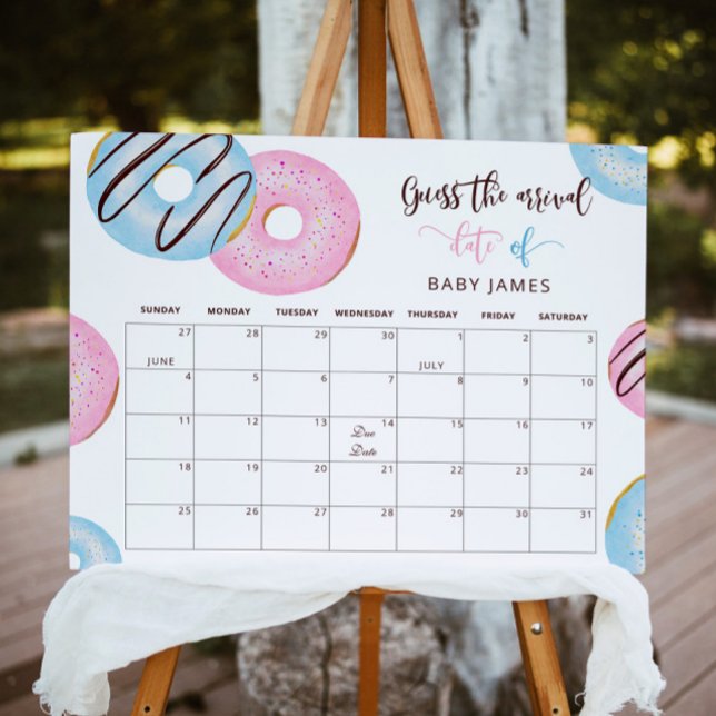 Affiche Calendrier de révélation du sexe de bébé par beign (Créateur téléchargé)