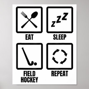 Affiche Calendrier de travail de hockey sur gazon