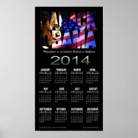 Calendrier découpé de Barack Obama 2014 | noir