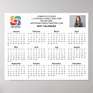 Affiche Calendrier d'entreprise personnalisé avec logo d'a