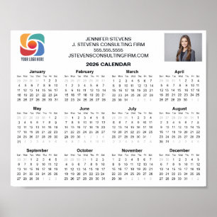 Affiche Calendrier d'entreprise personnalisé avec logo d'a