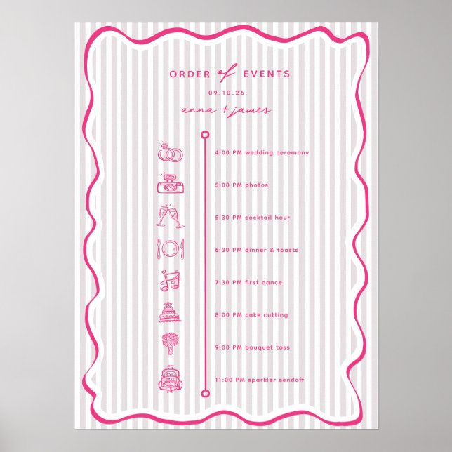 Affiche Calendrier des événements de l'ordre rose fantaisi (Devant)