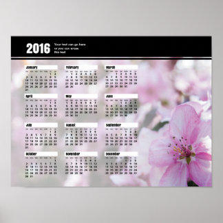 Affiche Calendrier des fleurs du printemps 2016