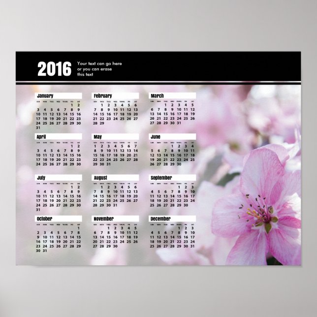 Affiche Calendrier des fleurs du printemps 2016 (Devant)