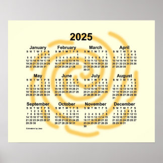 Affiche Calendrier des jours ensoleillés 2025 par Janz