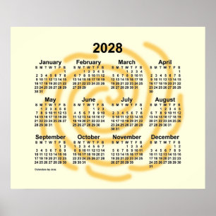 Affiche Calendrier des jours ensoleillés 2028 par Janz Pos