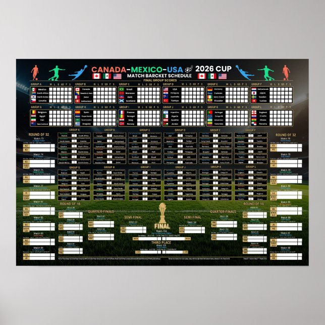 Affiche Calendrier des matchs du Championnat du Monde de F (Devant)
