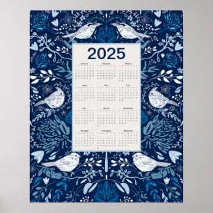 Affiche Calendrier des oiseaux 2025