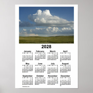 Affiche Calendrier des Sandhills du Nebraska 2028 par Janz