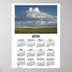 Affiche Calendrier des Sandhills du Nebraska 2030 par Janz