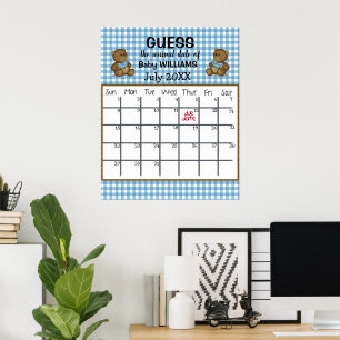 Affiche Calendrier d'estimation de la date d'accouchement 