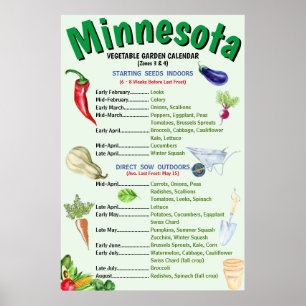 Affiche Calendrier du jardin végétal du Minnesota