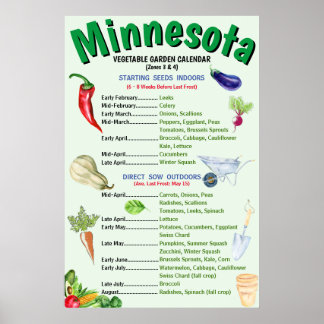Affiche Calendrier du jardin végétal du Minnesota