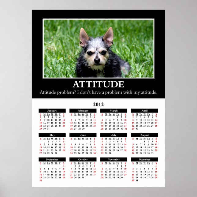 Affiche Calendrier du mur démotivationnel 2012 : Attitude (Devant)